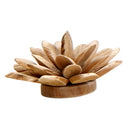 Wooden Lotus Shape Desktop Decor Wood Flower Petal Home Office Decoration M