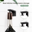 Punch Free 360 Degrees Rotated Kitchen Hooks Plastic Handbag Clothes Ties B