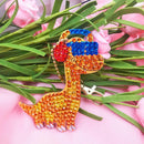 4pcs DIY Full Drill Special Shaped Diamond Painting Dinosaur Bag Keychains Art