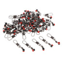 50 Pieces Fishing Barrel Rolling Swivels with Interlock Snaps Connectors S
