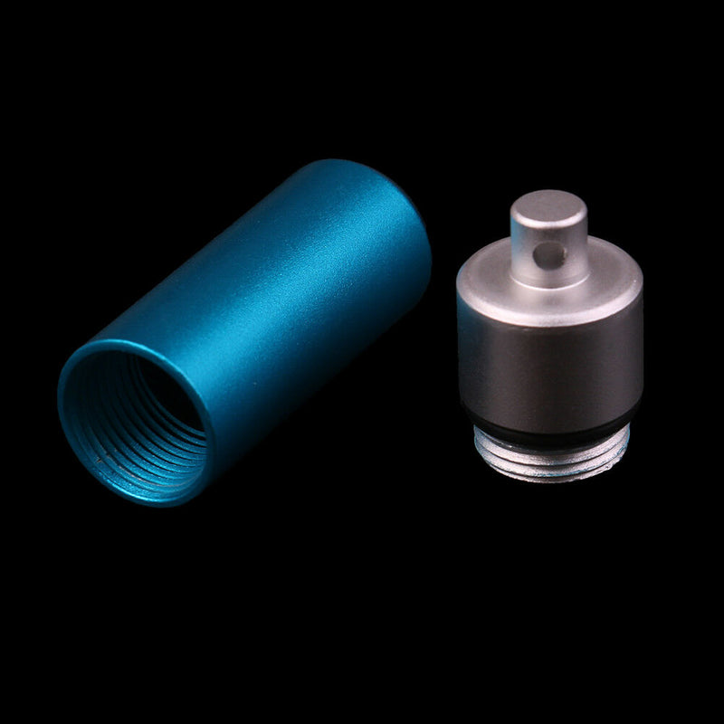 Pill Box Bottle Holder Water Proof Aluminum Container Key chain Medicine Case TO