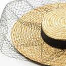 Straw Hat with Veil Female Sun Hat 2019 New Lady Holiday Hat Anti-Uv Fashio