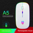 Colorful Wireless Mouse 2.4G Receiver 1600DPI Rechargeable Gaming Computer Mouse