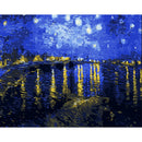 Painting By Numbers Kit DIY Night Sky Hand Painted Canvas Oil Art Picture
