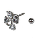 Reverse Belly Bar with Clear Crystals Top Down Body Crystal Dangle U7G5