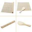 Sushi Rolling Roller Bamboo Material Mat Maker DIY and A Rice Paddle