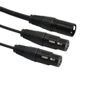 2Pack XLR 3Pin Male to Dual XLR Female Splitter Cable Adapter Converter 1ft