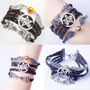 Hot Owl Angel Wings Infinity Hand Chain Braided Rope Punk Bracelet Se ^P Ew