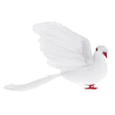 White Artificial Foam Feather Spreading Wings Simulation Dove Wedding Decor
