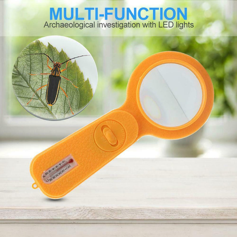 5 in 1 Thermometer with Compass and LED Lamp for Money Checking Magnifier