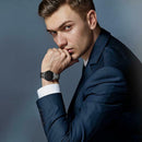 Lvpai Analog Watches Display Date Wristwatch Men Steel Strap Quartz Watch
