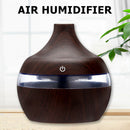 Aroma Oil Diffuser Ultrasonic Wood Grain Air Humidifier (Dark wood grain)