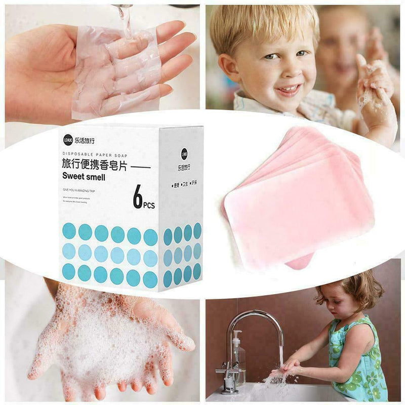 120Pcs Mini Soap Tablets Bath Cleaning Soap Sheet Paper New Soap E3E1