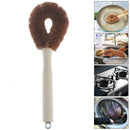 Coconut Brown Non-stick Oil Long Handle Pot Brush Flat Wash Cleaning Dish Brush
