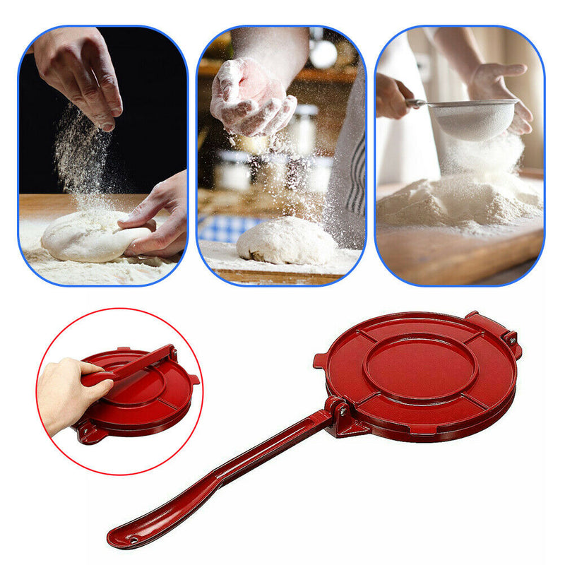 Aluminum Tortilla Press Maker Folding DIY Flour Corn Baking Gadget (Red S) A