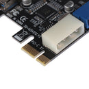 PCI express USB 3.0 2 ports front panel with control card adapter 4 Pin & 20 pME