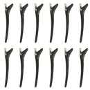 12pcs Wide Clips Salon Hair Grip Clamps Hairdressing Tool Hairpin Black