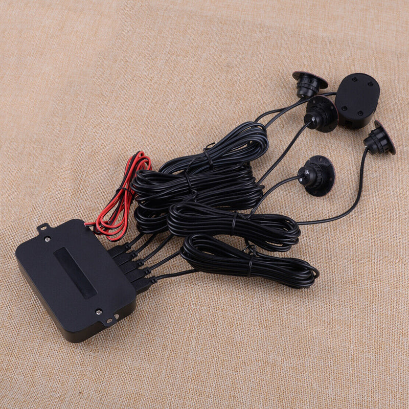 Car Reverse Parking Sensor Rear 4 Sendors Drill Head Buzzer Radar Alarm Kit New