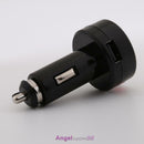 Digital Voltmeter 12V 24V SUV Cigarette Lighter USB Car Charger Thermometer