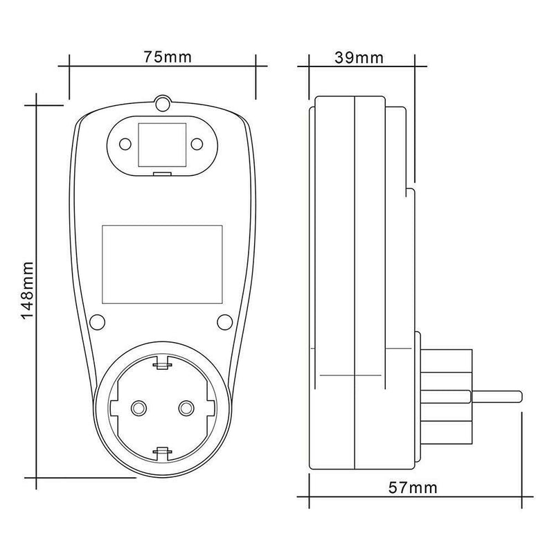 AC Power Meter 220V Digital Wattmeter European Union Energy Meter Watt (UK) A