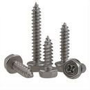 12Pcs M6*16-40mm Phillips Hex Washer Head Self Tapping Screws 304 Stainless Kits