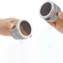 6pcs / set Clear Lid Magnetic Spice Jar Stainless Steel Spice Sauce Storage