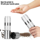 2 In 1 Salt And Pepper Grinder Set,Stainless Steel Salt Grinder With Adjust