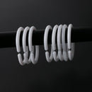 12Pcs/Pack Home Plastic Shower Curtain Hook Hanger Rings Bath Drape Loop Clasp