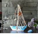 Mediterranean Nautical Wooden Craft Tabletop   Net Sailing Ornament
