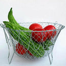 Stainless Steel Kitchen Tools Foldable Vegetable Washing Basket Steam Fry Fo_kz
