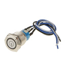 2pcs 12V LED on-Off Stainless Steel Push Button Dash Panel Bulb Light Switch