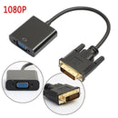 DVI-D 24+1 to VGA HDTV Converter Monitor Cable 1080P for PC Display Card