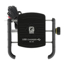 Stable Motorcycle Handlebar Phone Holder+QC3.0 Smart Quick Charger Black