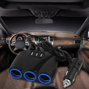 3-Way Car Cigarette Lighter Socket Splitter USB Charger Power Adapter DC 12V