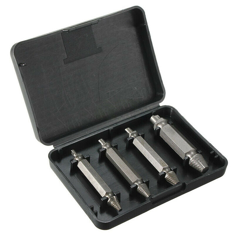 1 Set 4 PCS Screw Extractor Drill Bits Remover Out Stud Tools