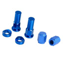 6x Motorcycle Blue Tyre Wheel Valve Stem Caps Cover Rim Lock Nuts CNC Machined