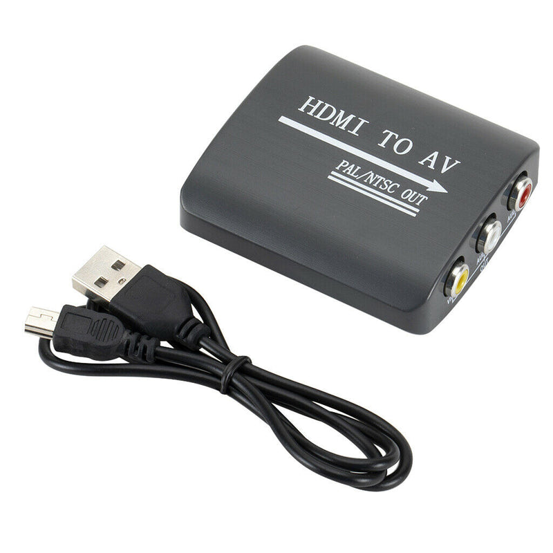 HDMI to Composite RCA Converter Video Audio HDMI Adapter Box Connector Black