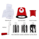 Rotary Grater Cheese Shredder, Speed Round Drum Vegetable Slicer Cutter, Hand
