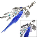 Dream Catcher Boho Style Tassel Feathers Palm Pendant Keyring Keychain