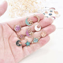 20/Set Enamel Moon Star Planet Charms Pendant Jewelry Findings DIY Craft Making