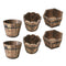 6Pieces Wooden Bucket Pot Flower Planter Barrel Patio Garden Home Decor