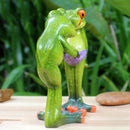 Frog Statue Handpainted Sculpture Artwork Novelty Garden Decor Ornament