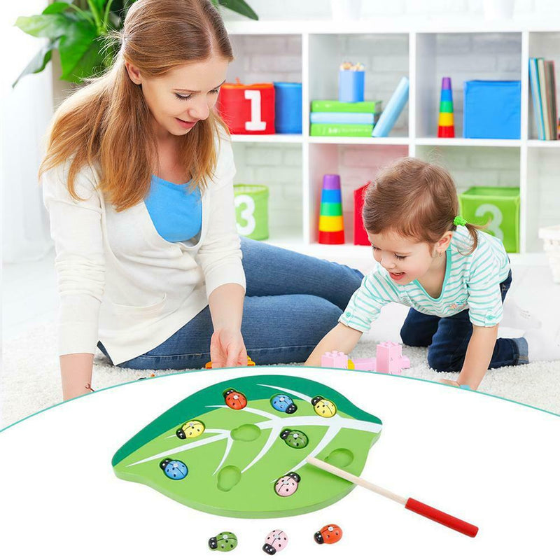 Wooden Magnetic Catch Insect Games Puzzle Parent-child Interactive Toys