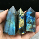 3pcs Natural Labradorite Quartz Spectrolite Crystal Obelisk Point Healing Gift