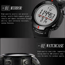 Sport Big Dial Men Electronic Waterproof Climb Luminous Digital Watch/Black A