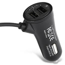 Micro USB Car Fast Charger Adapter with Coiled  Cable & Dual Ports