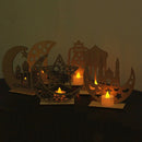 Ramadan Wooden Eid Mubarak Decoration Moon Islam Mosque Muslim Wooden Plaqu
