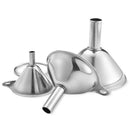 3Pcs/Set Liquid Kitchen Variety Stainless Steel Funnel Large Medium Small AU