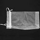 Set of 25 large organza bags white - Pockets - Drawstring Cord - for Weddin U3E5