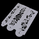 3PCS Tree Vine Leaves Fondant Cake Stencil Mould Border Lace DecorTEUS